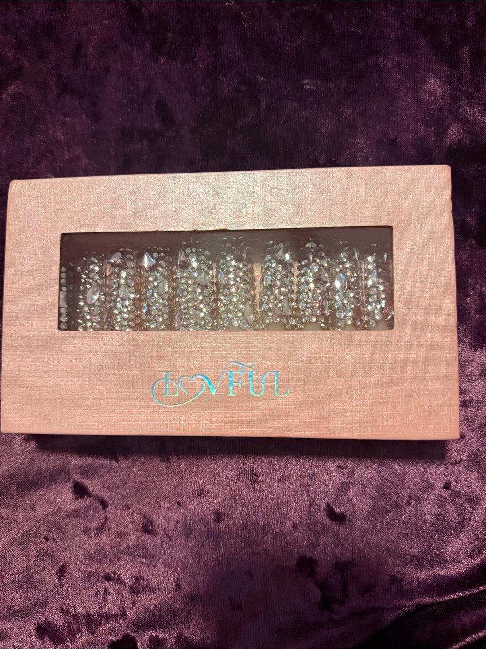 Crystal Rhinestone Press-On Nails - Pink Sparkle